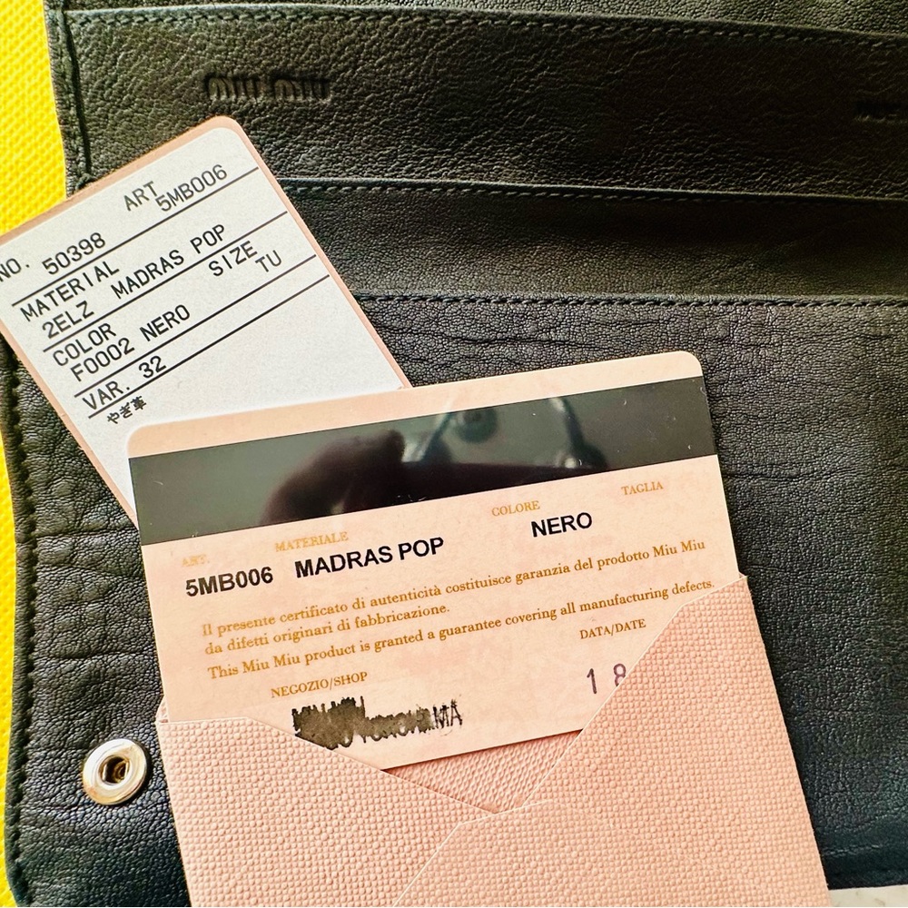 Miu Miu Vintage Madras Pop Nero Wallet
